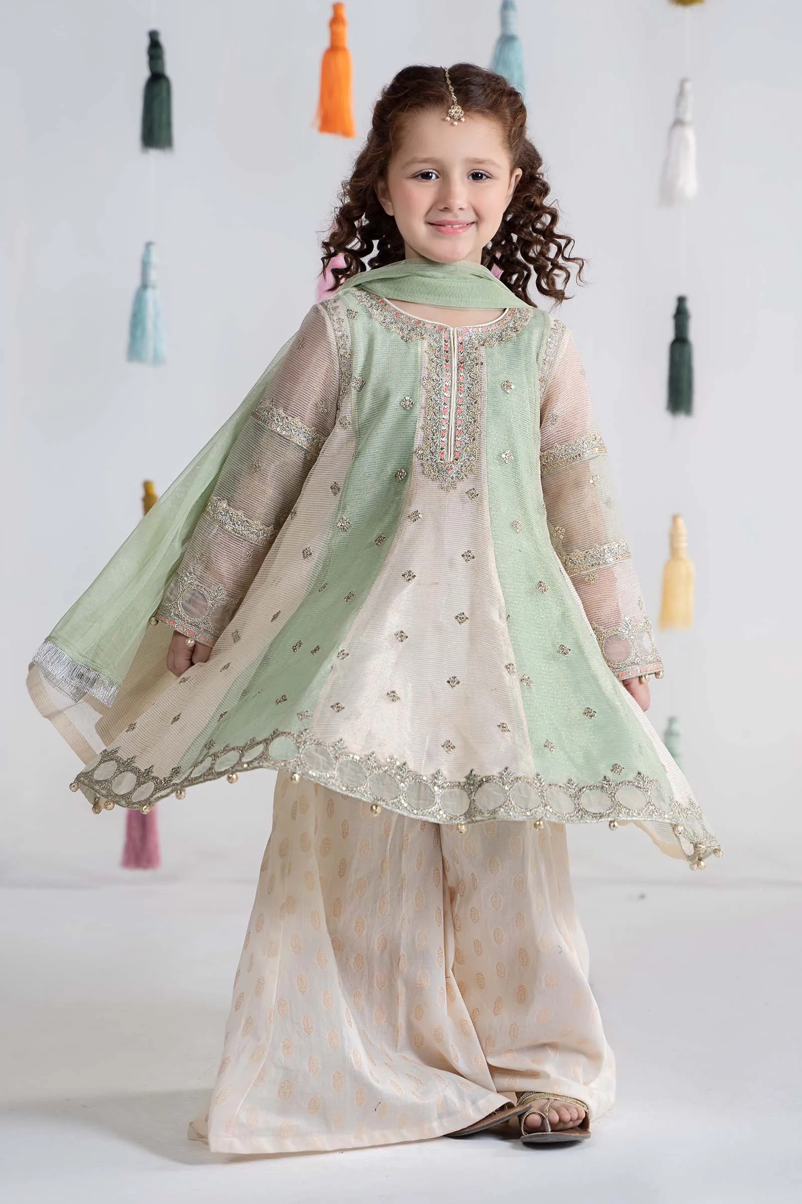 3 Piece Embroidered Cotton Net Suit | MKS-EA24-17