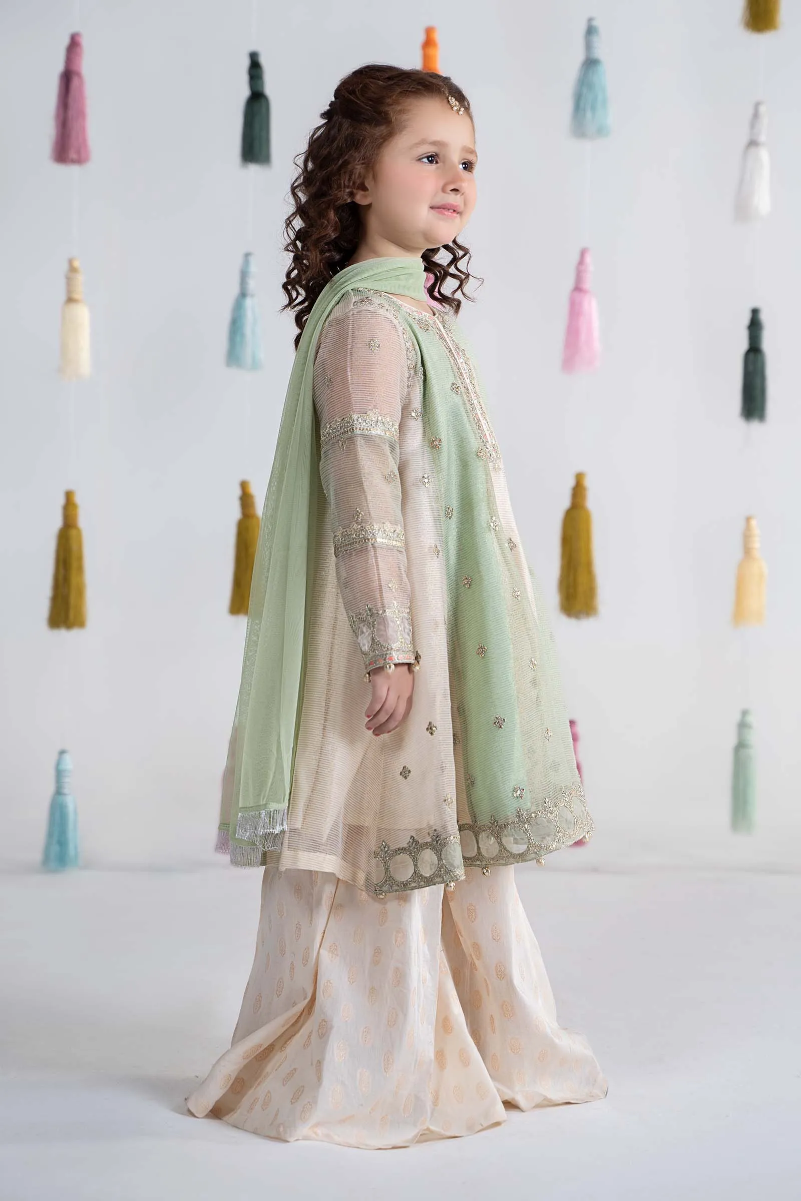 3 Piece Embroidered Cotton Net Suit | MKS-EA24-17