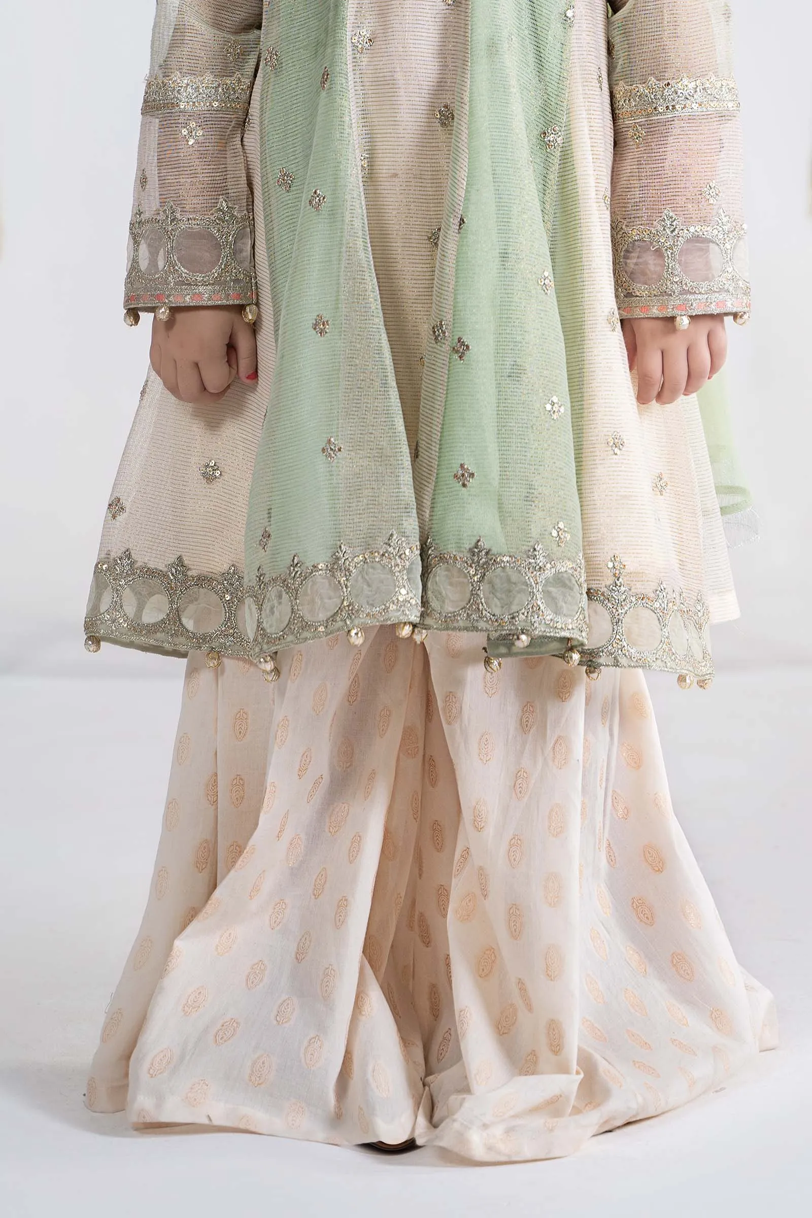 3 Piece Embroidered Cotton Net Suit | MKS-EA24-17