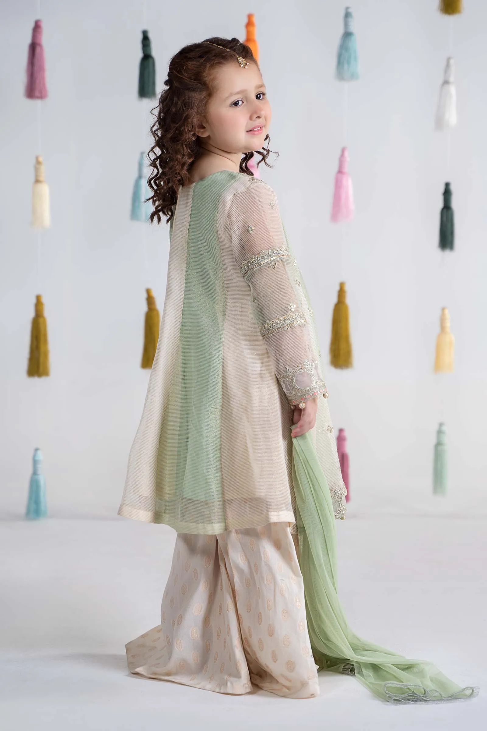 3 Piece Embroidered Cotton Net Suit | MKS-EA24-17