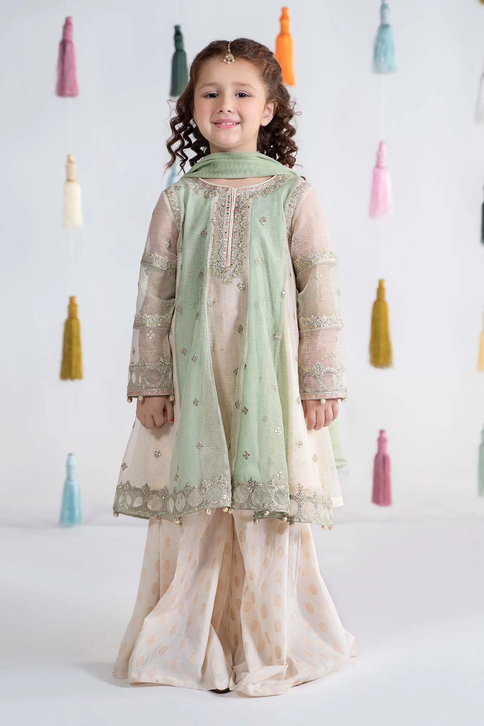 3 Piece Embroidered Cotton Net Suit | MKS-EA24-17