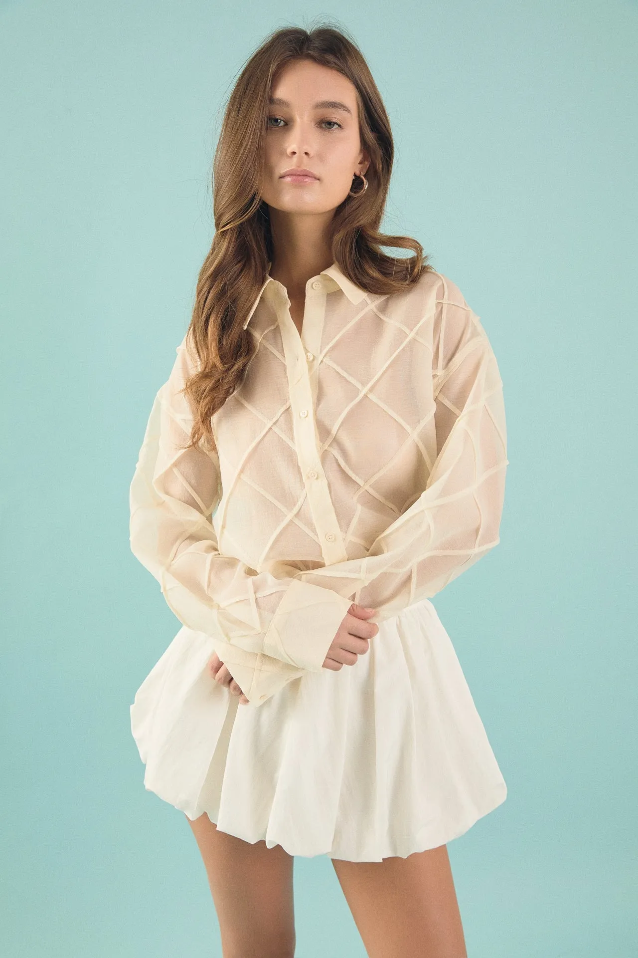 Alix Check Textured Organza Shirt