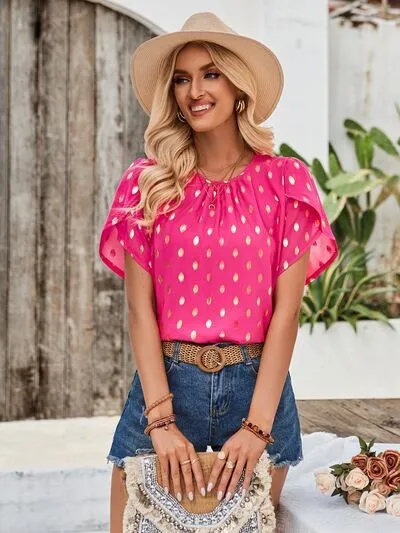 Amy Petal Sleeve Top