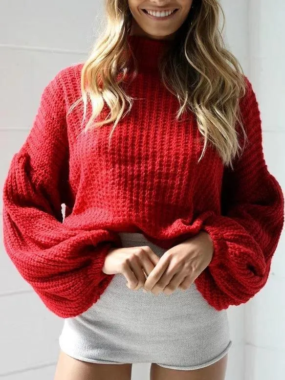 Autumn And Winter Lantern Sleeves Loose Sweater