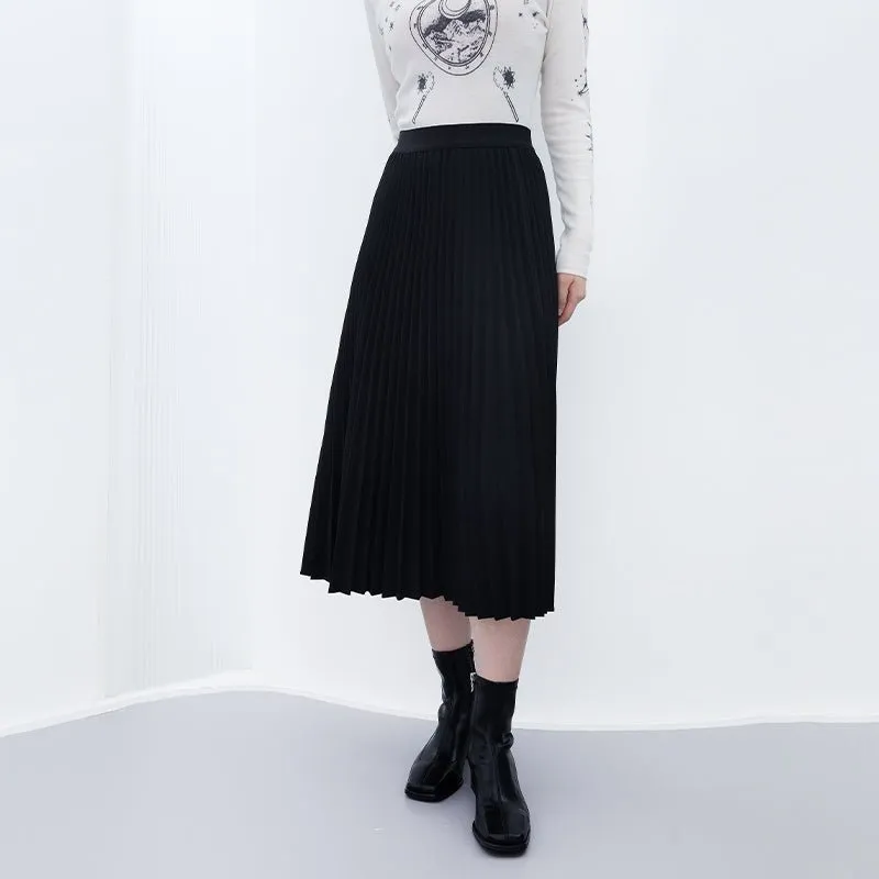 Black High Waist Midi Skirts