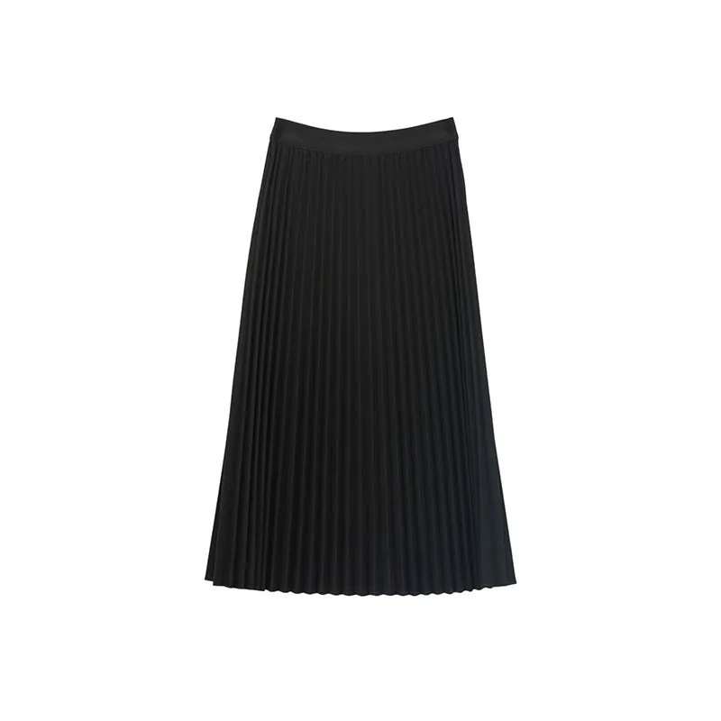 Black High Waist Midi Skirts