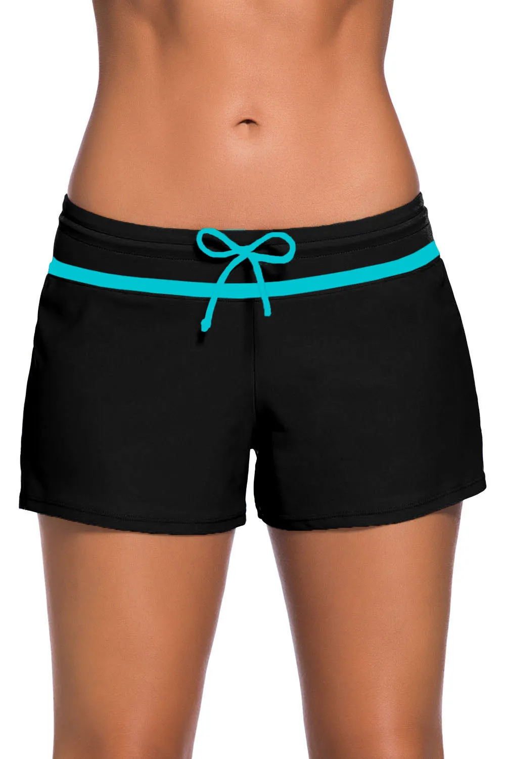 Black Swim Boardshort With Blue or Violet Trim