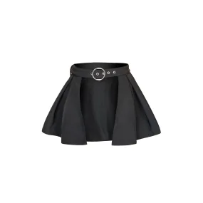 Buckle Belt with Peplum Detail in Black | 'Majestic Night'