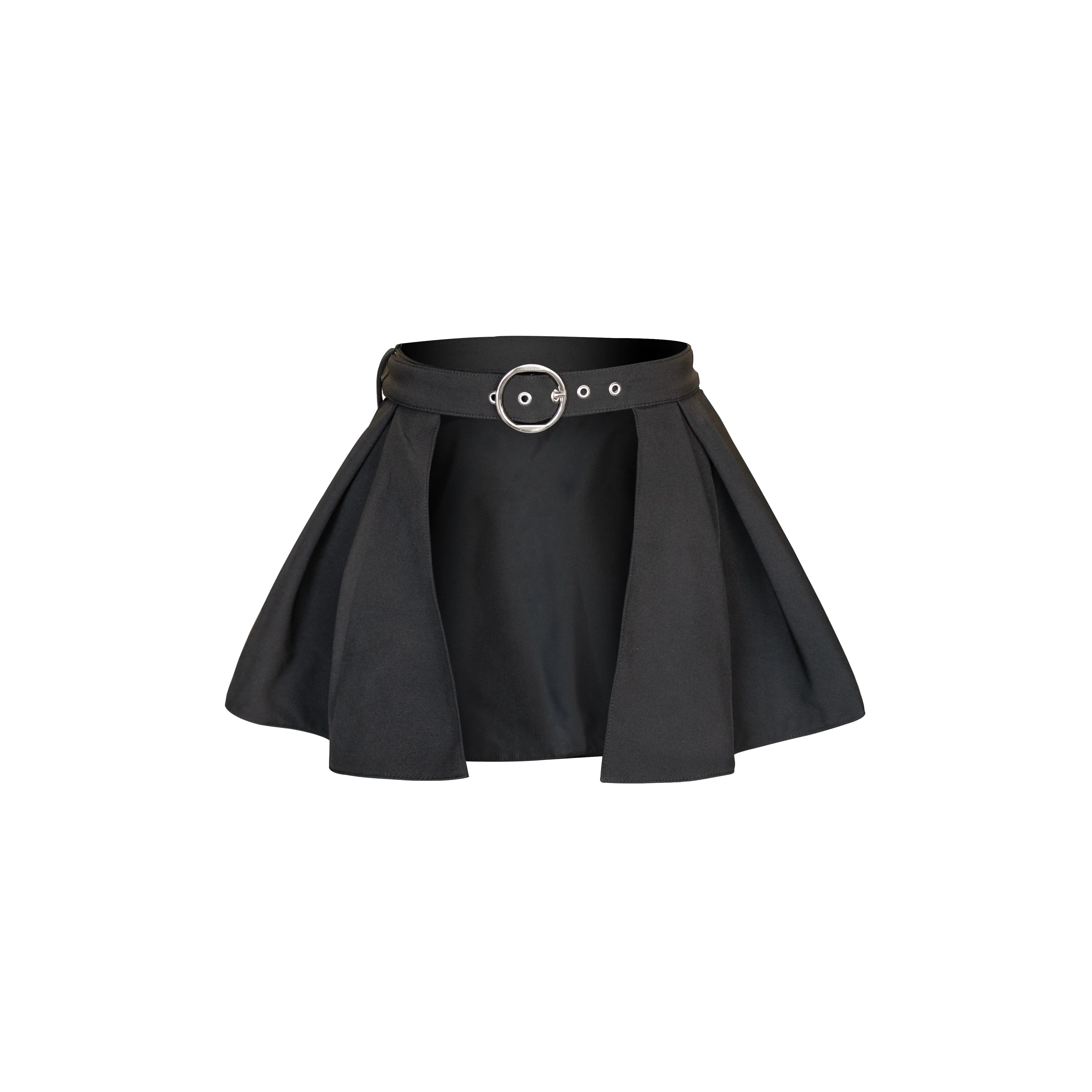 Buckle Belt with Peplum Detail in Black | 'Majestic Night'