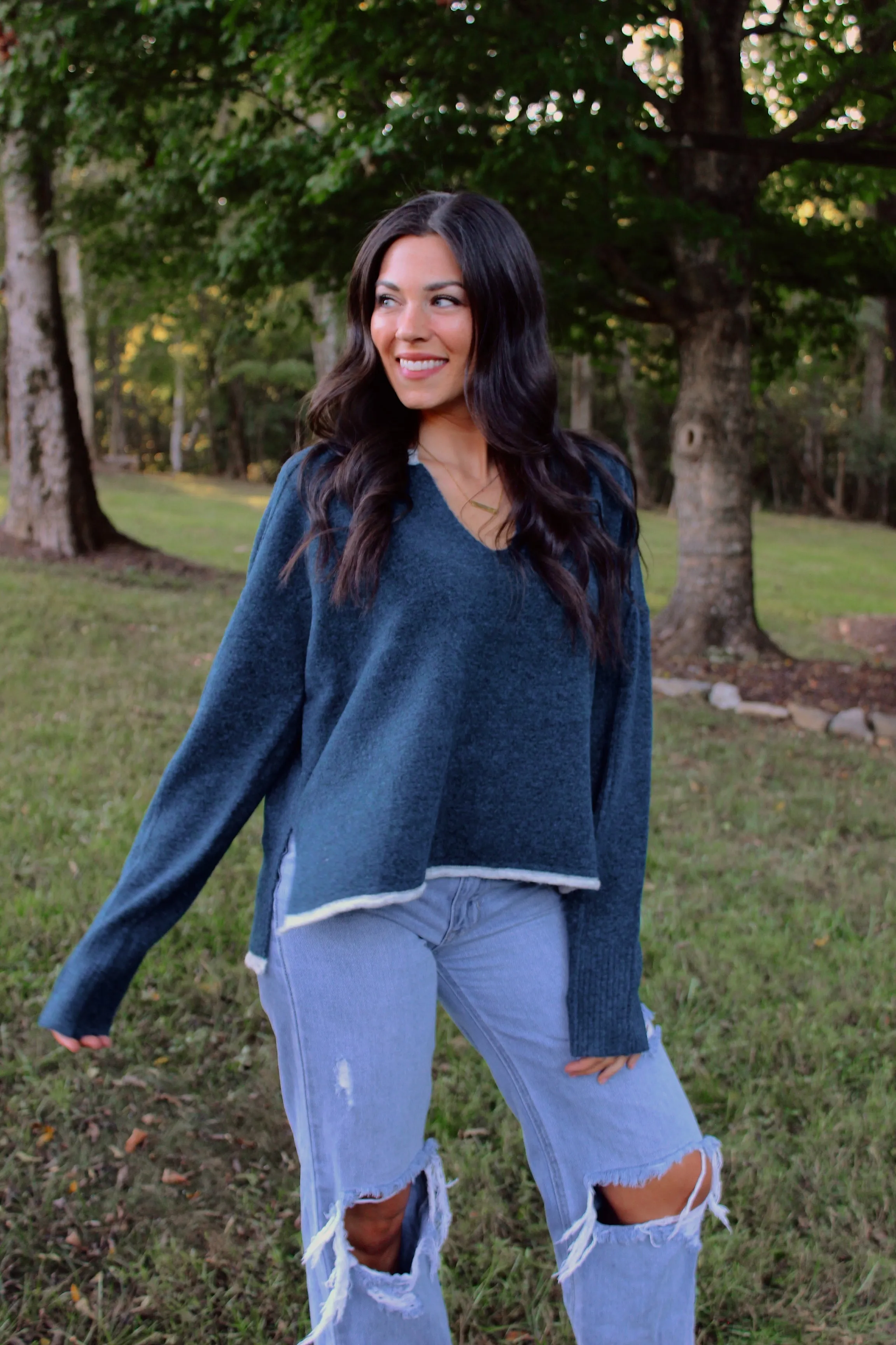 Cassie Notch Neck Sweater