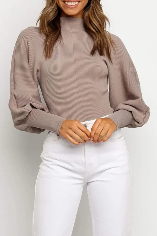 Casual & Stylish Classic Solid Patchwork Turtleneck Tops Sweater