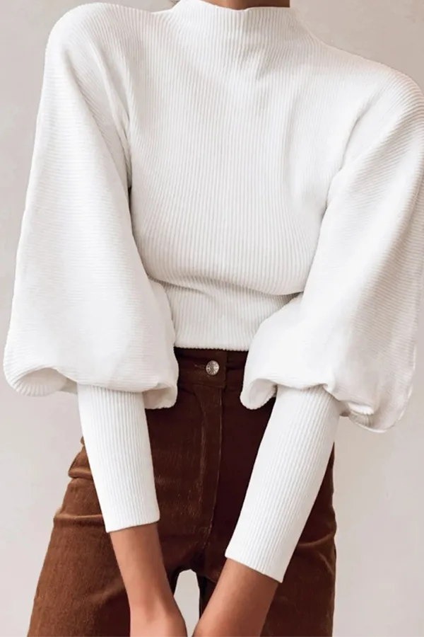 Casual & Stylish Classic Solid Patchwork Turtleneck Tops Sweater