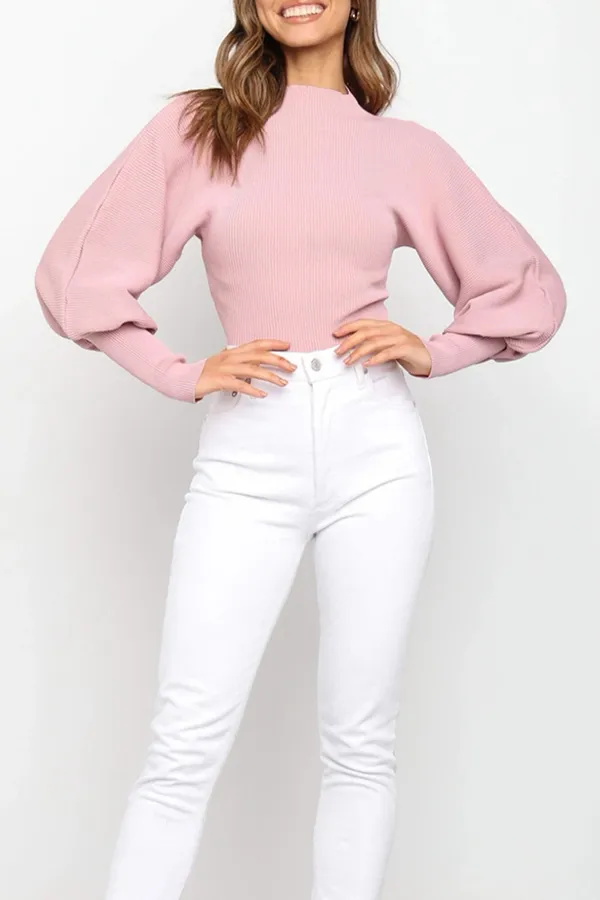 Casual & Stylish Classic Solid Patchwork Turtleneck Tops Sweater