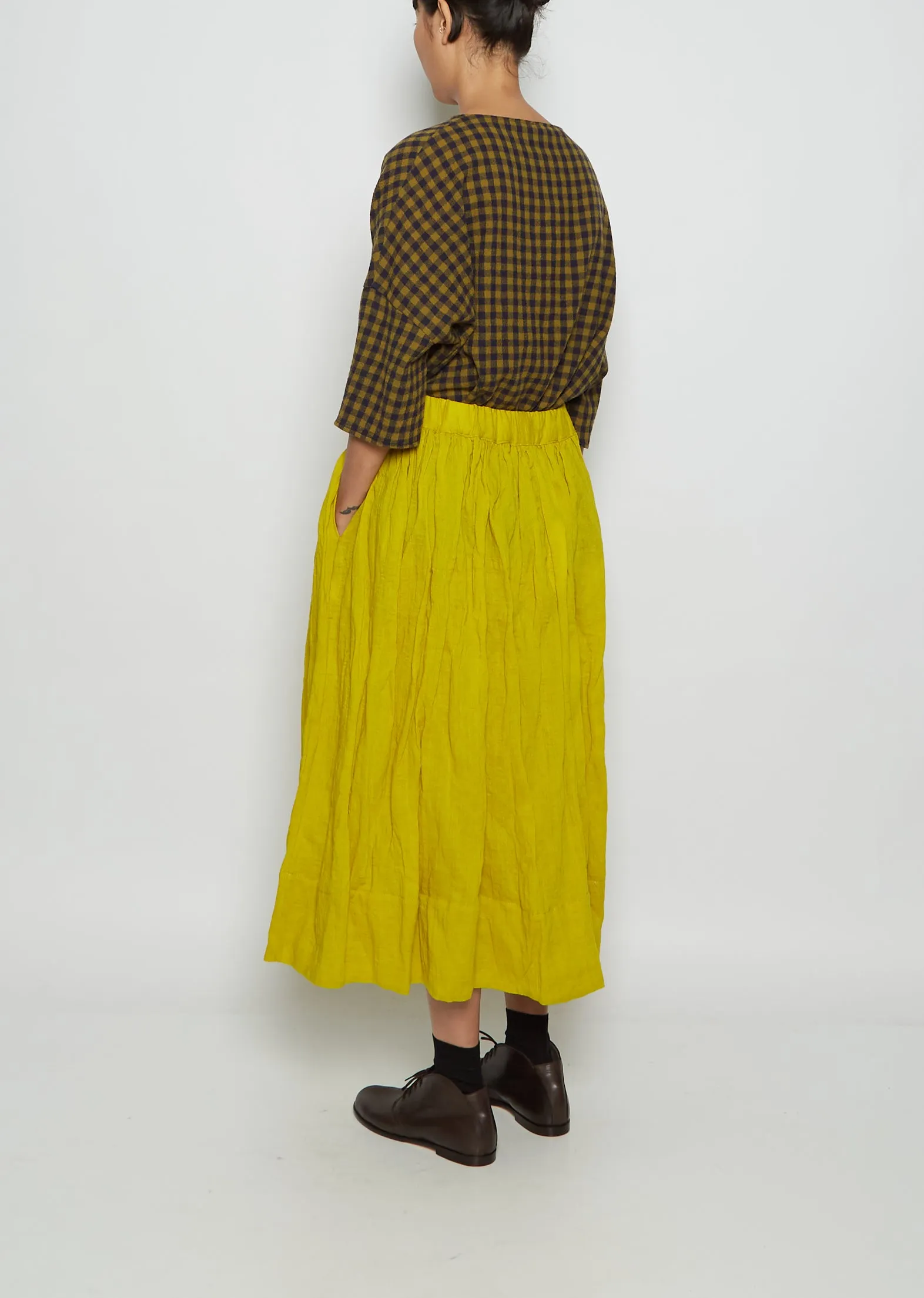 Classic Gathered Wool Skirt