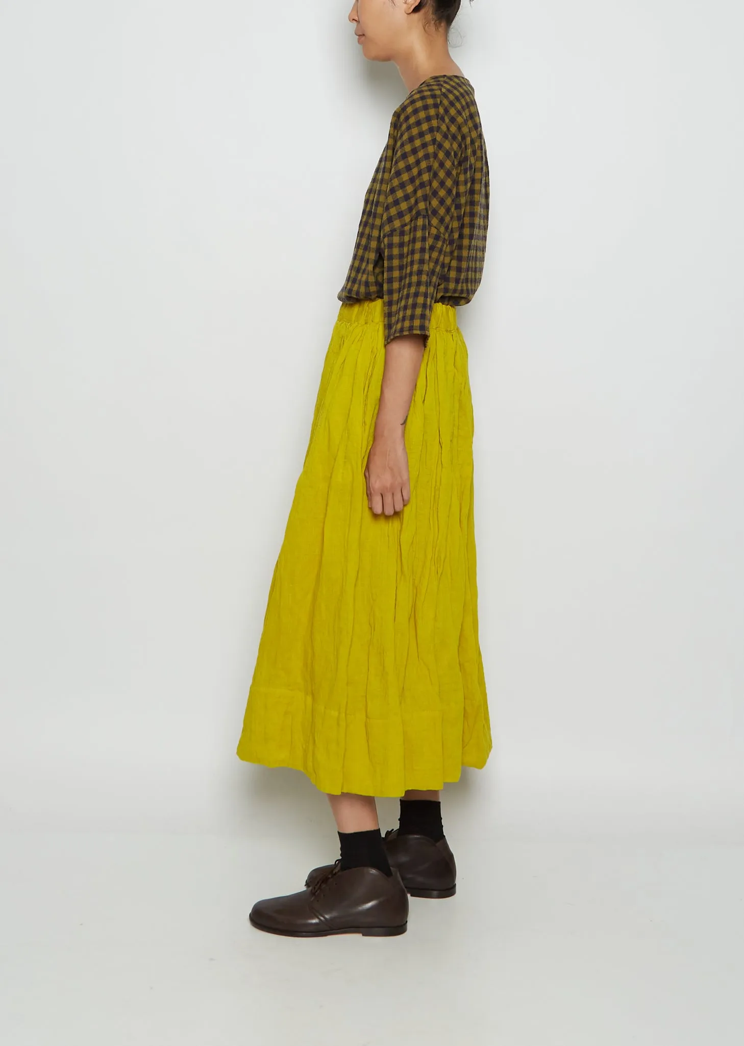 Classic Gathered Wool Skirt