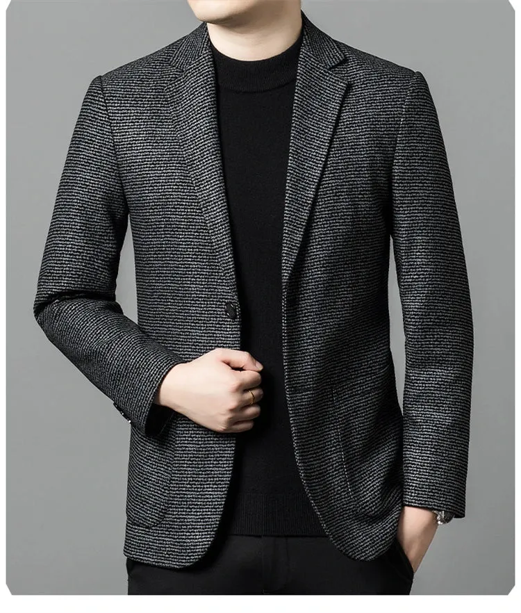 Comfortable Pocket Leather Blazer