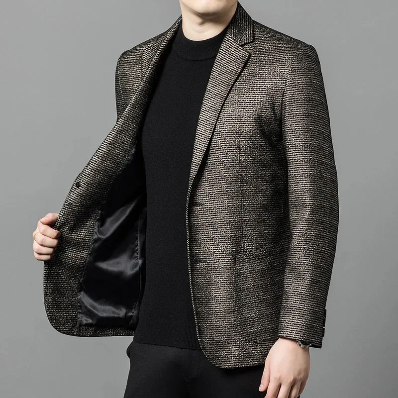 Comfortable Pocket Leather Blazer