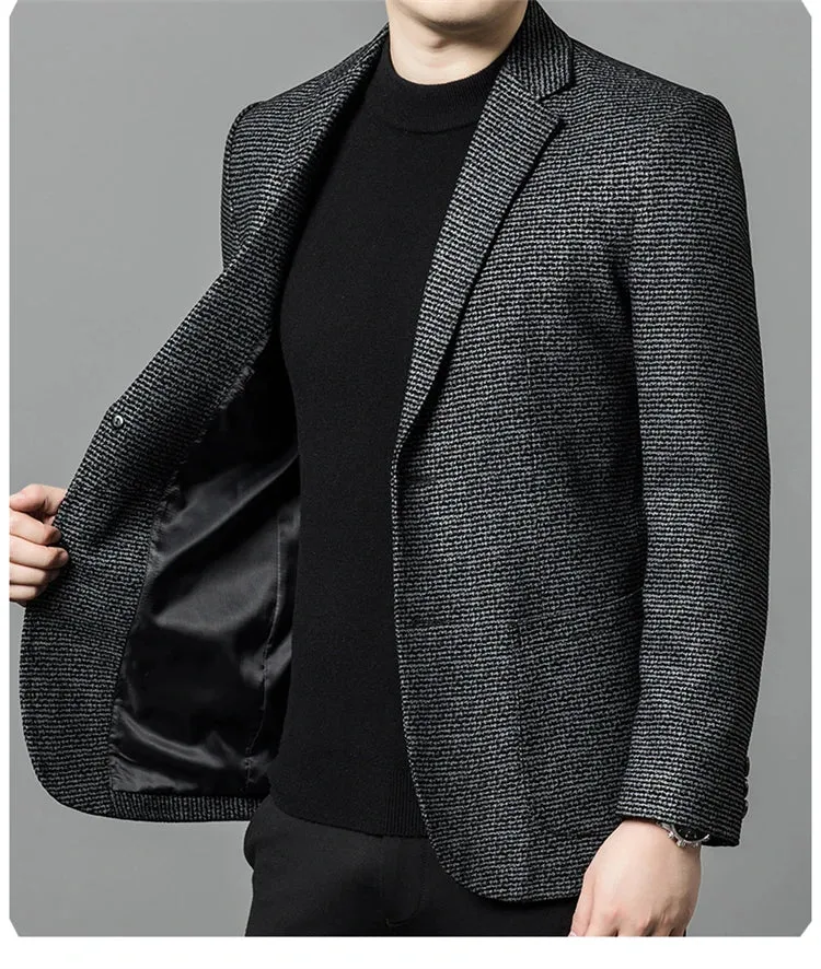 Comfortable Pocket Leather Blazer