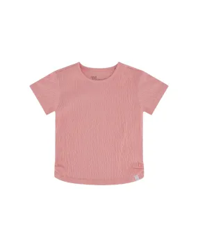 Crinkle Jersey Top Silver Pink