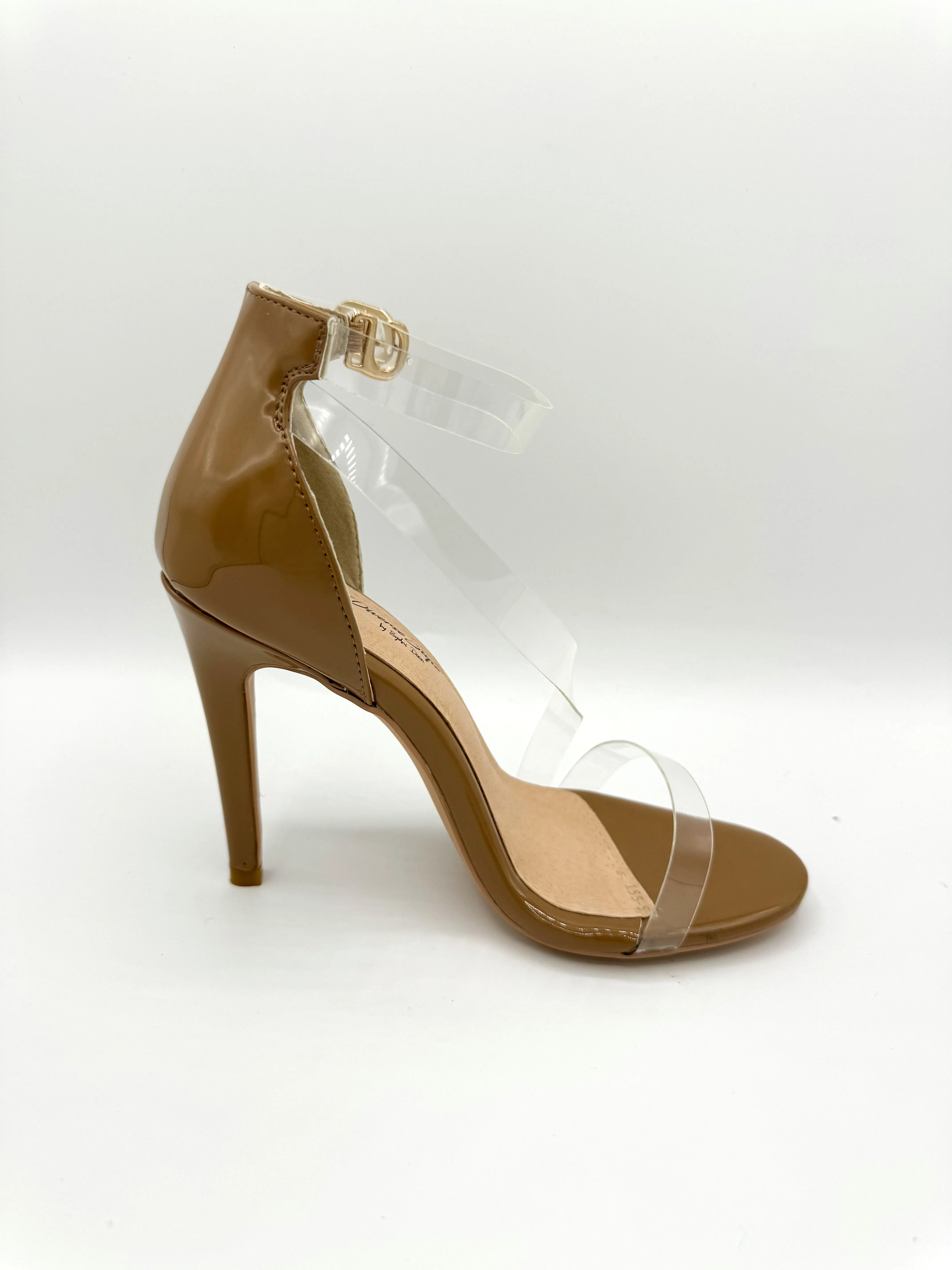 Crossover Strap Heel - Lucite Oatmeal