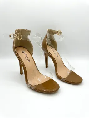 Crossover Strap Heel - Lucite Oatmeal