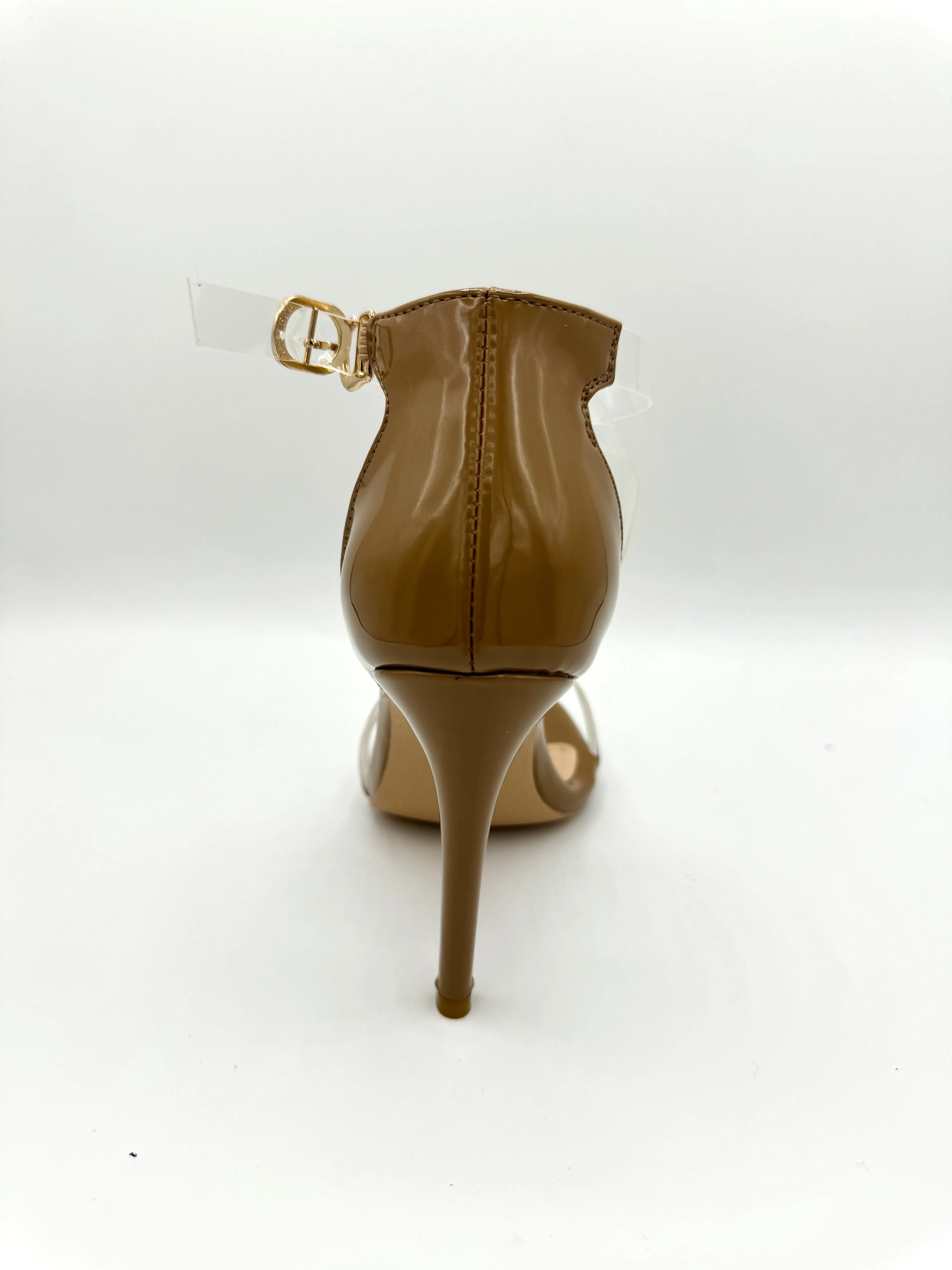 Crossover Strap Heel - Lucite Oatmeal