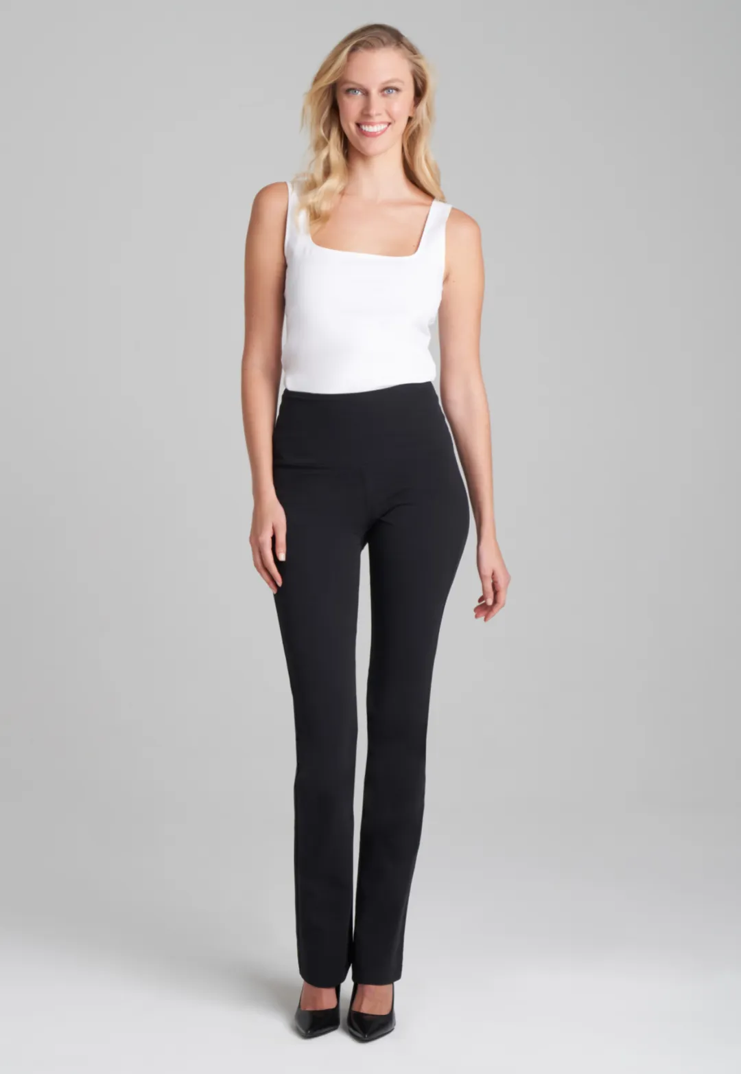 Gabriele Italian Stretch Cotton Pant in Black