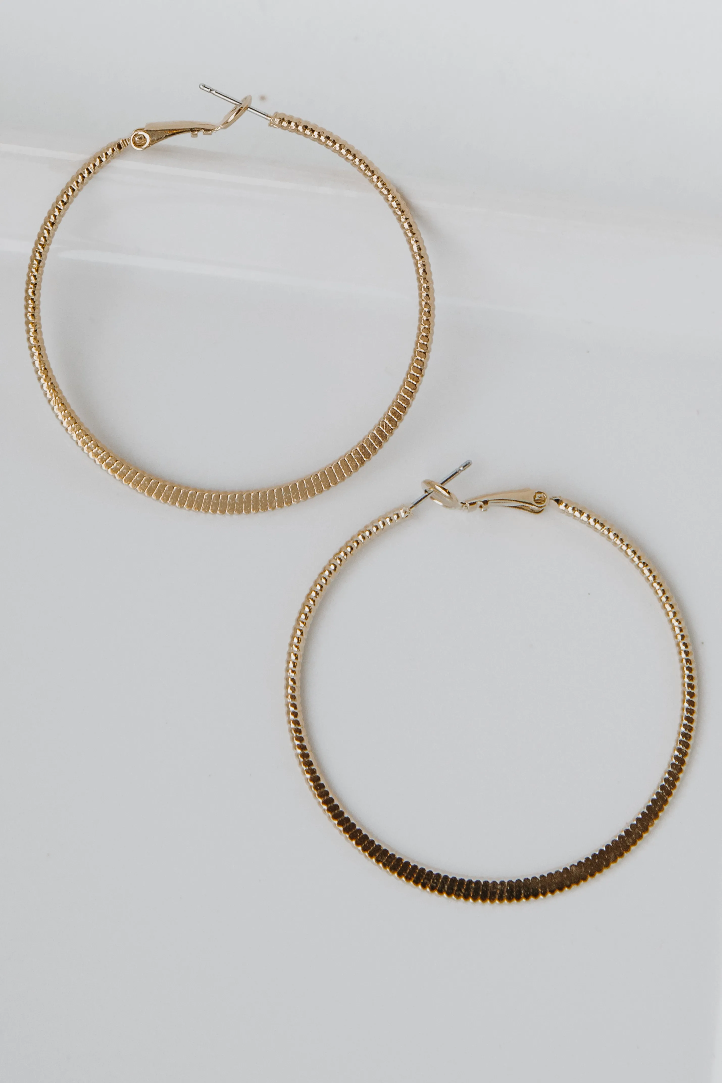 Gia Gold Textured Small Hoop Earrings