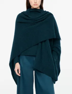 Hood Poncho - Peacock Blue