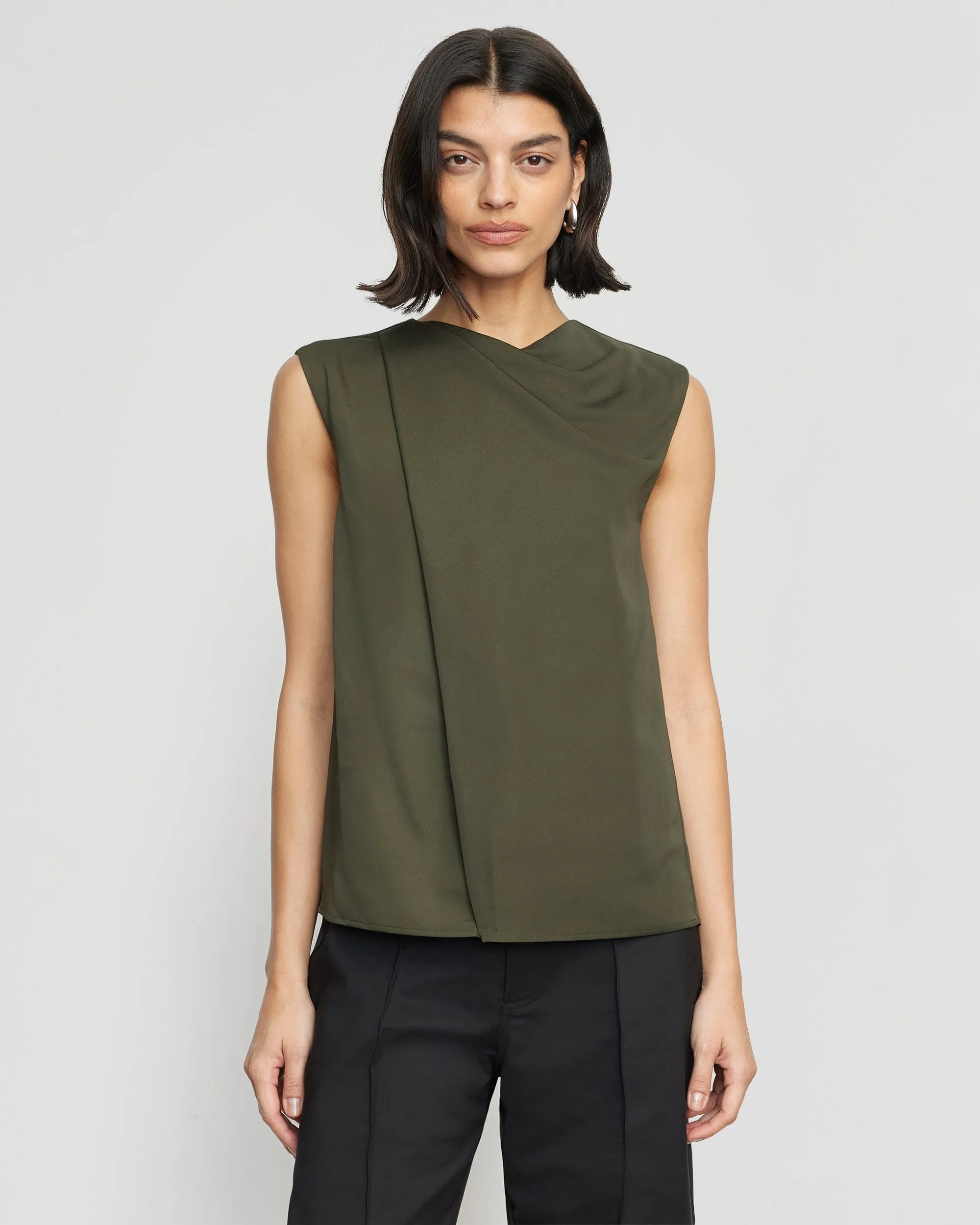 Juni Wrap-Neck Sleeveless Blouse