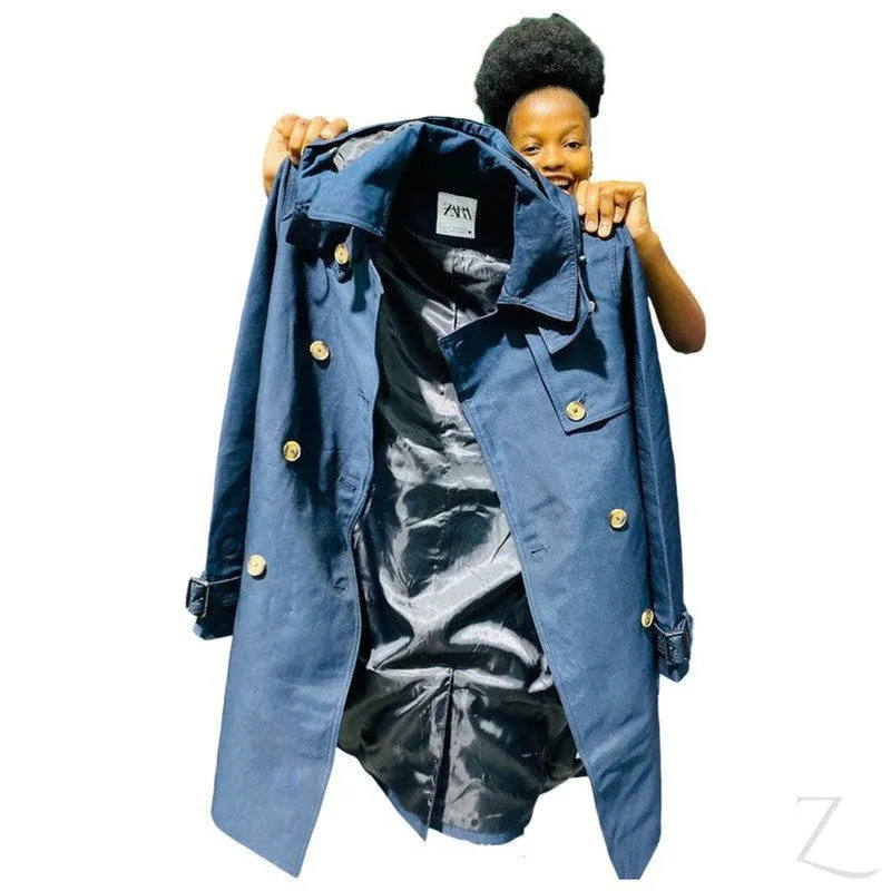 Ladies Double Breasted Hooded Trench Coat | Water Repellent | "Zia"