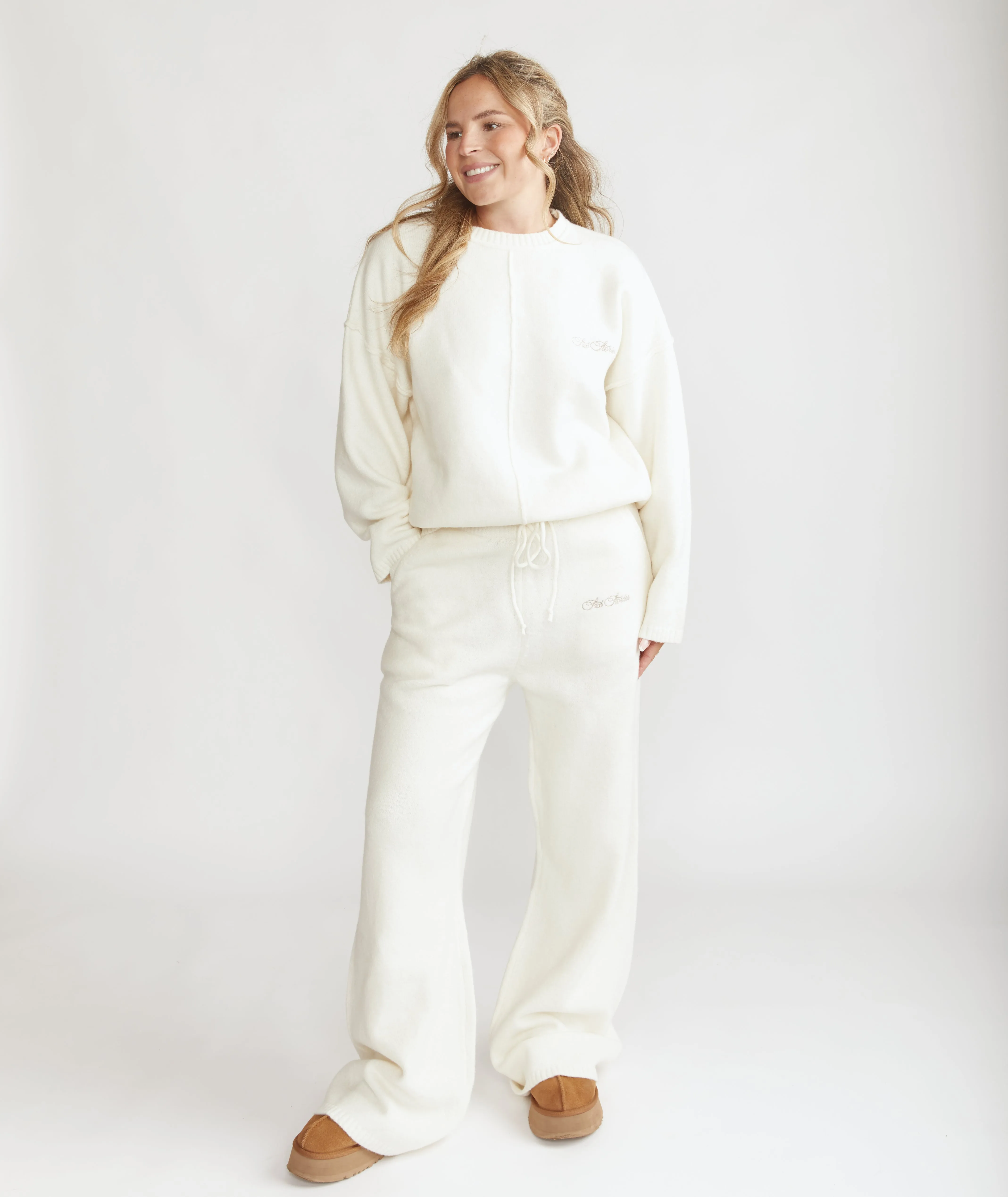 Limited Edition Relaxed Wide Leg Trousers - Cream