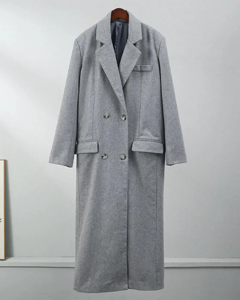 Long Comfortable Casual Tweed Coat