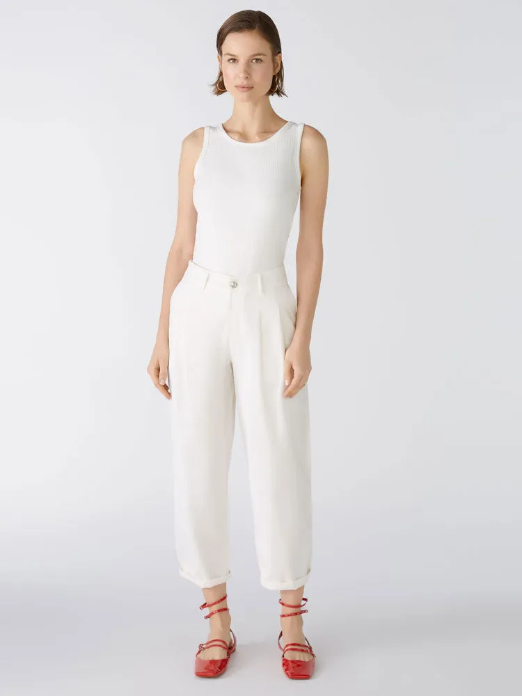 Oui The Relaxed Trousers Off White