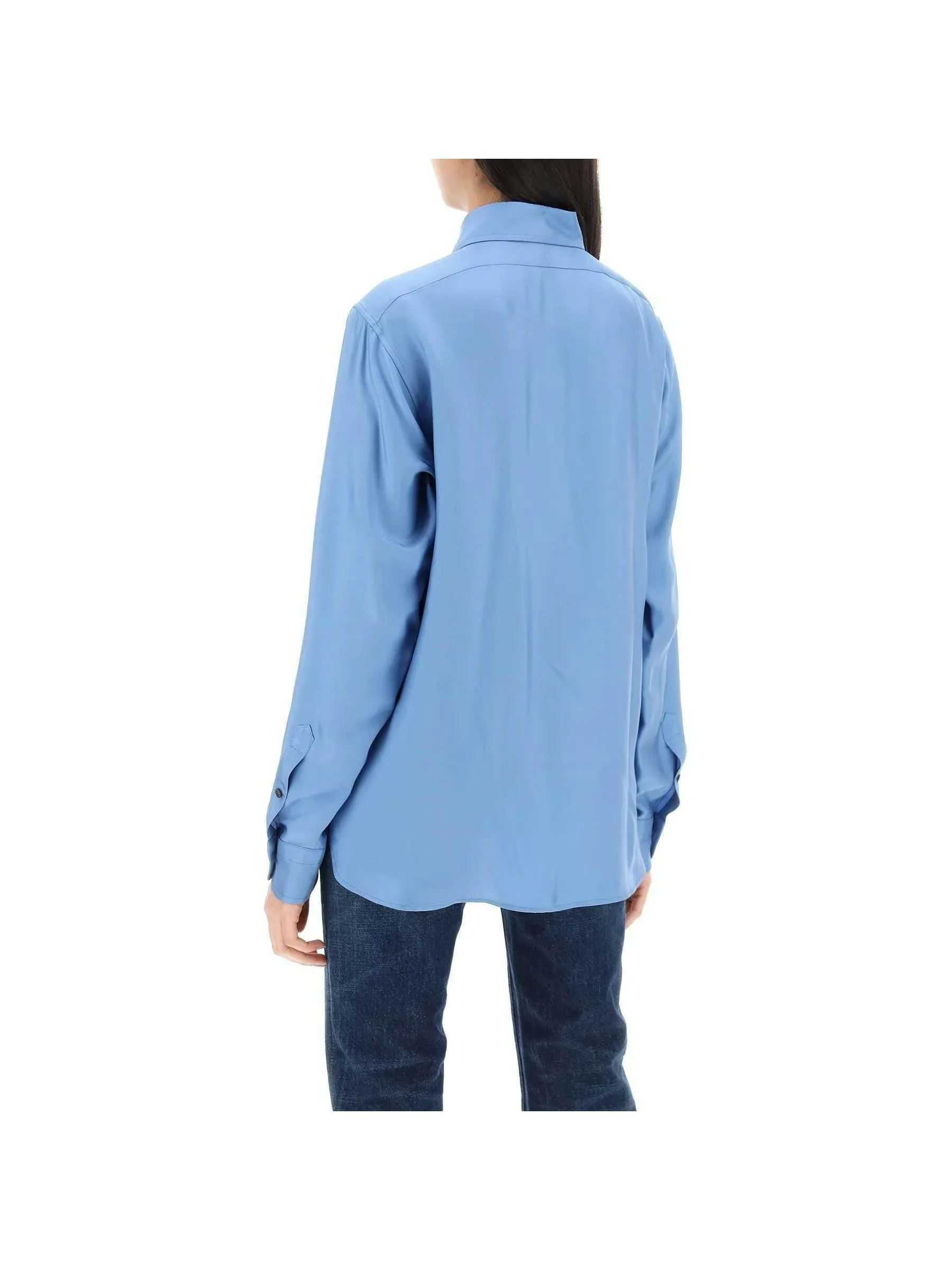 Pleated Front Placket Blouse