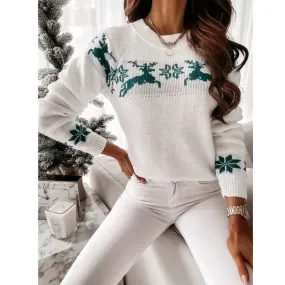 Priscilla Knitted O-neck Loose Women Sweater