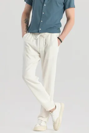 Ragna Cream Plain Relaxed Fit Joggers