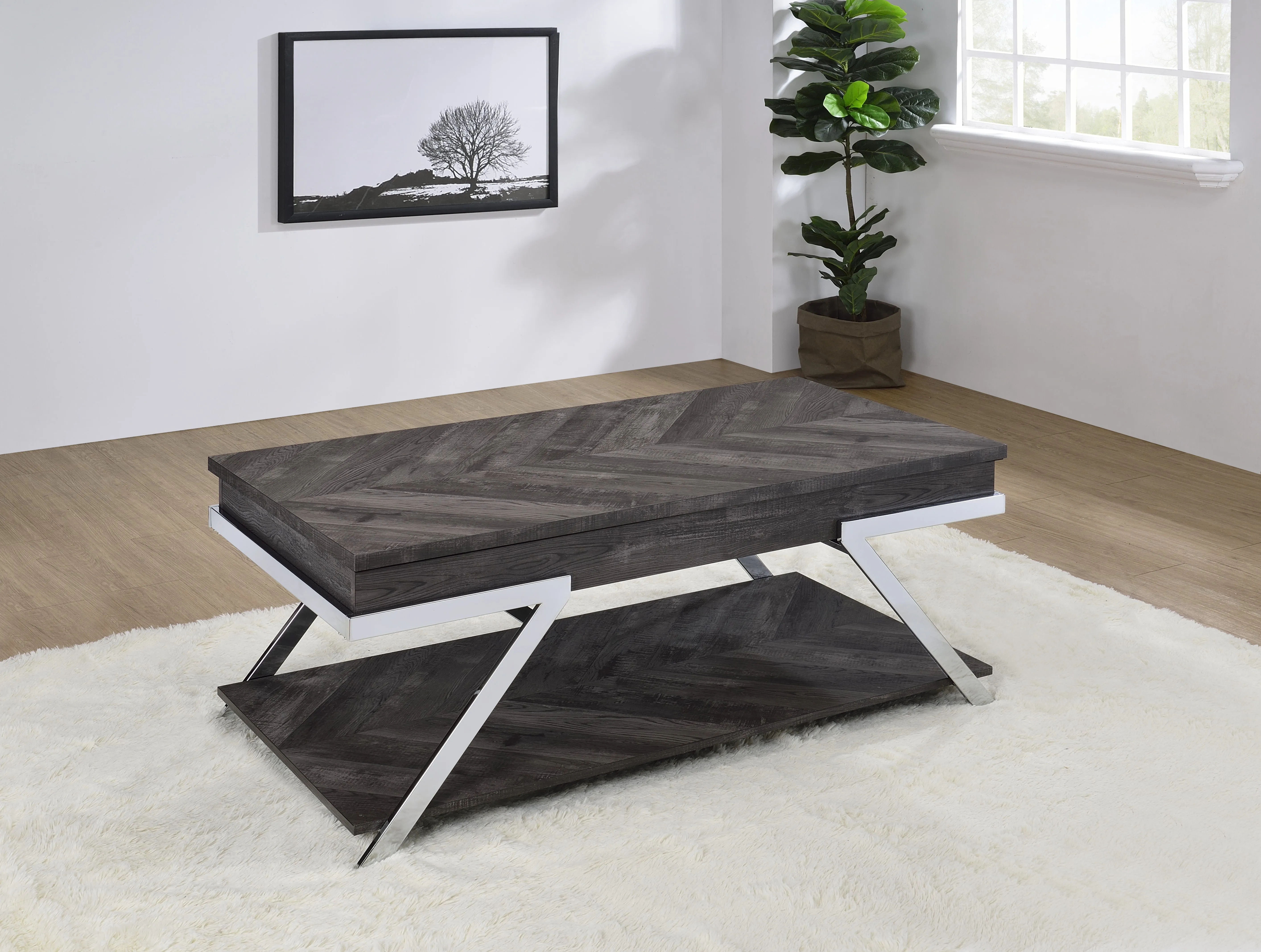 Roma - Lift Top Cocktail Table - Gray