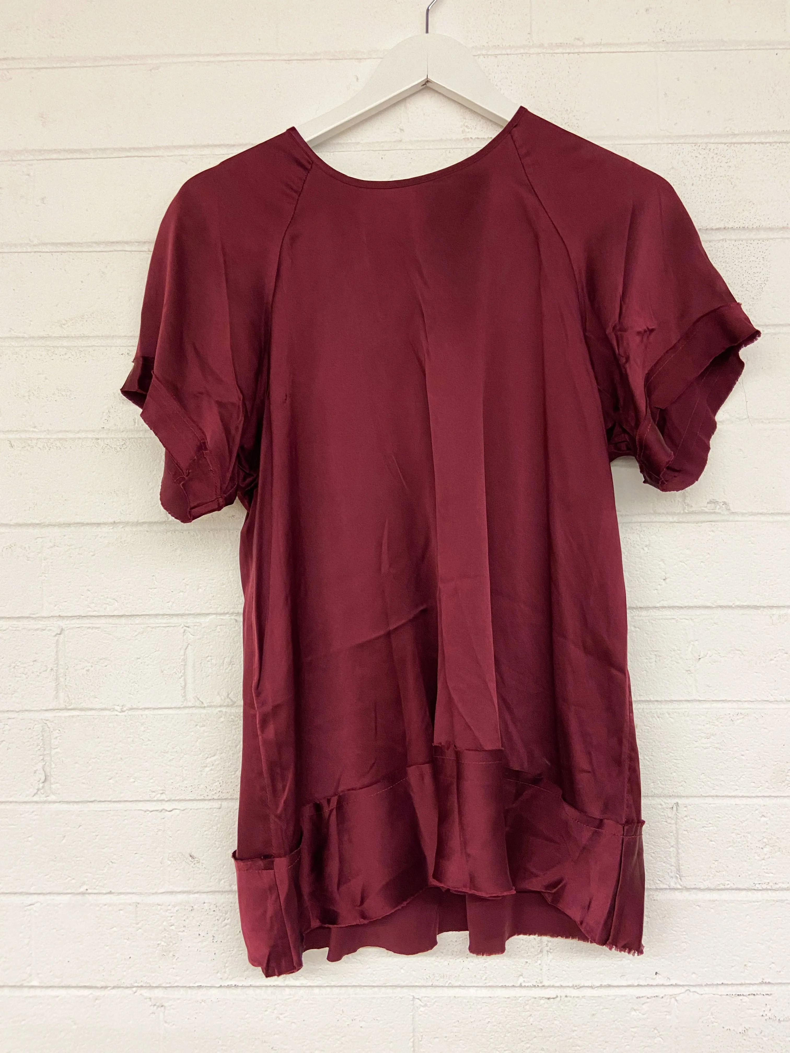 Silk Slip Top in Burgundy