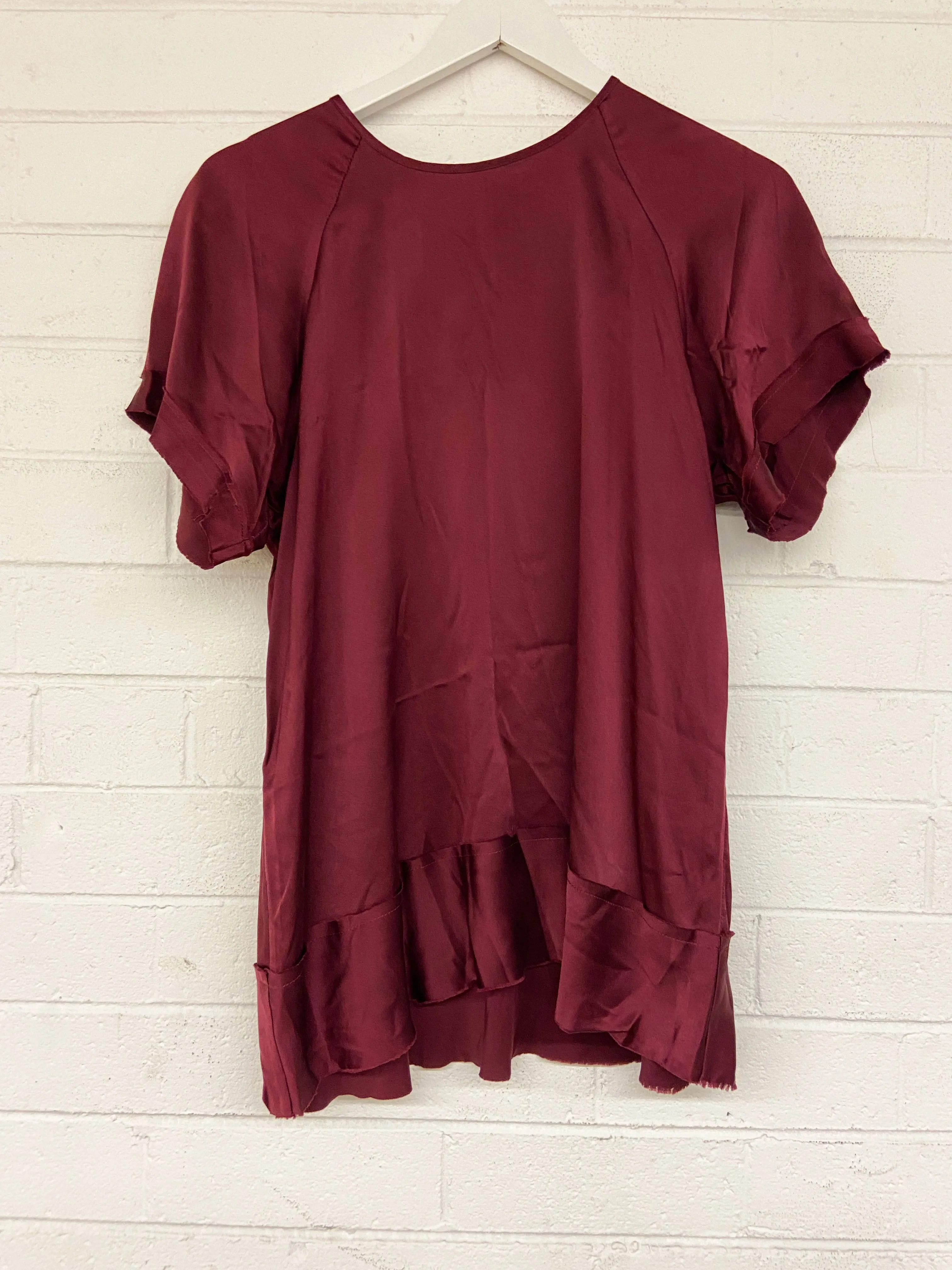 Silk Slip Top in Burgundy