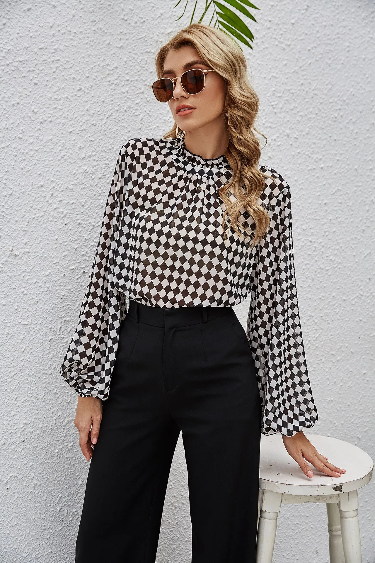 Stylish Gingham Wholesale Women Top