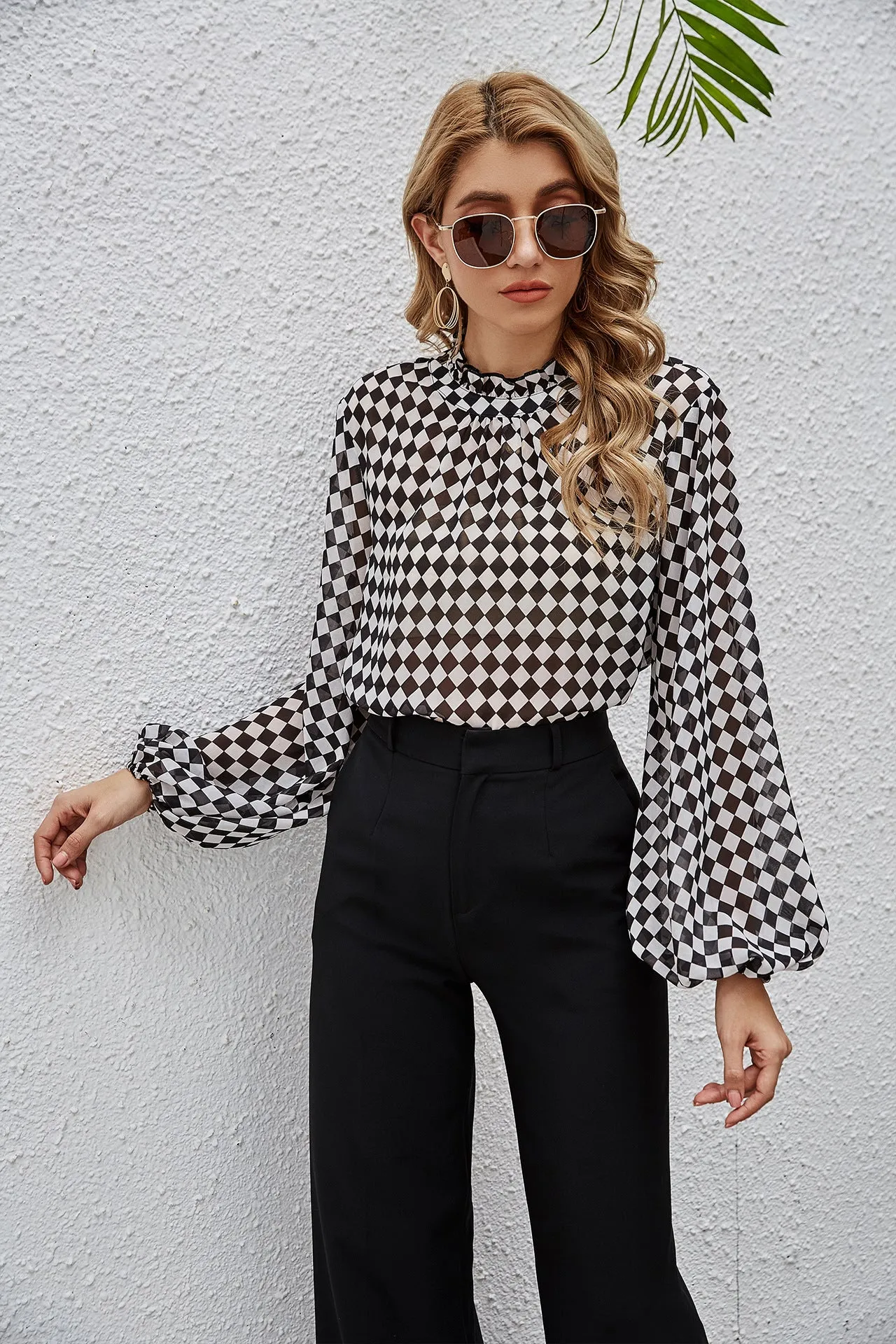 Stylish Gingham Wholesale Women Top