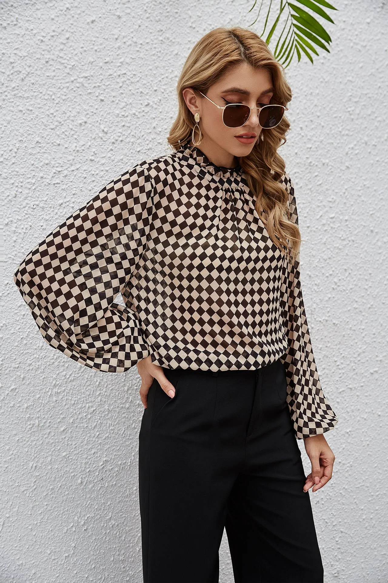 Stylish Gingham Wholesale Women Top