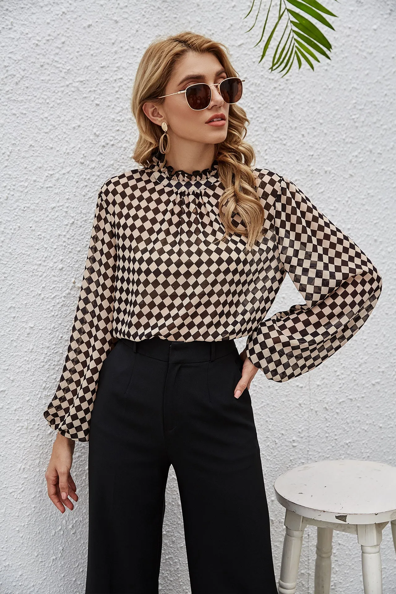 Stylish Gingham Wholesale Women Top