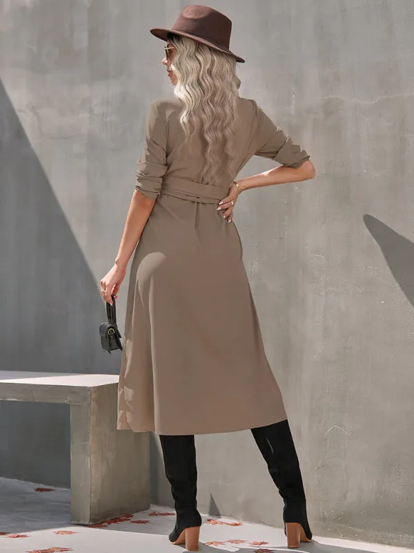 Taupe Shirt Dress for Professional and Casual Wear