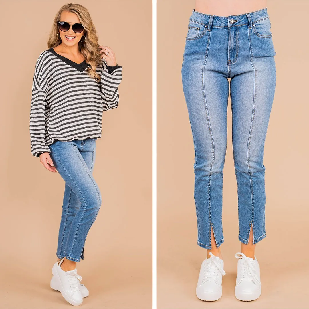 We Need To Talk Light Wash Crop Jeans