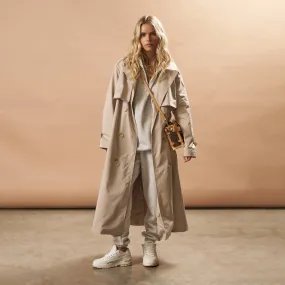 Womens Oversized Trench Coat  - Safari